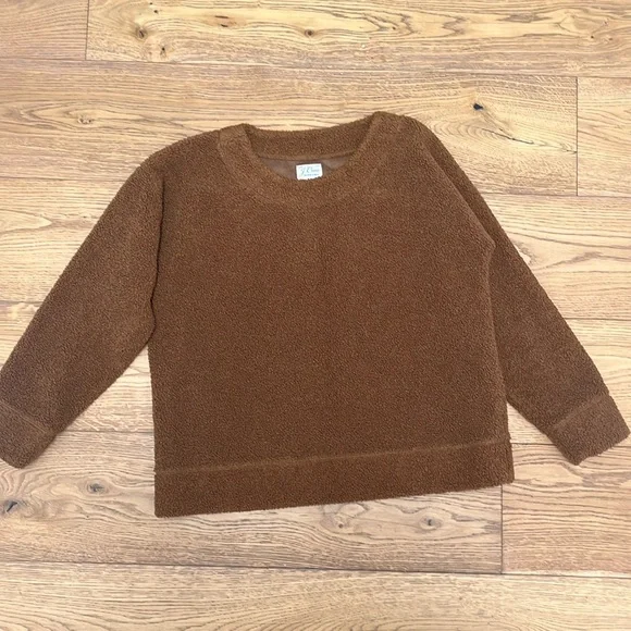 Jcrew Cropped Sherpa pullover size small - Picture 2 of 7